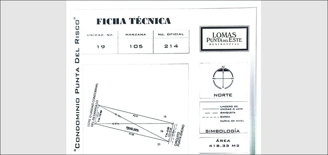 TERRENOS EN VENTA FRAC. LOMAS DE PUNTA DEL ESTE RESIDENCIAL